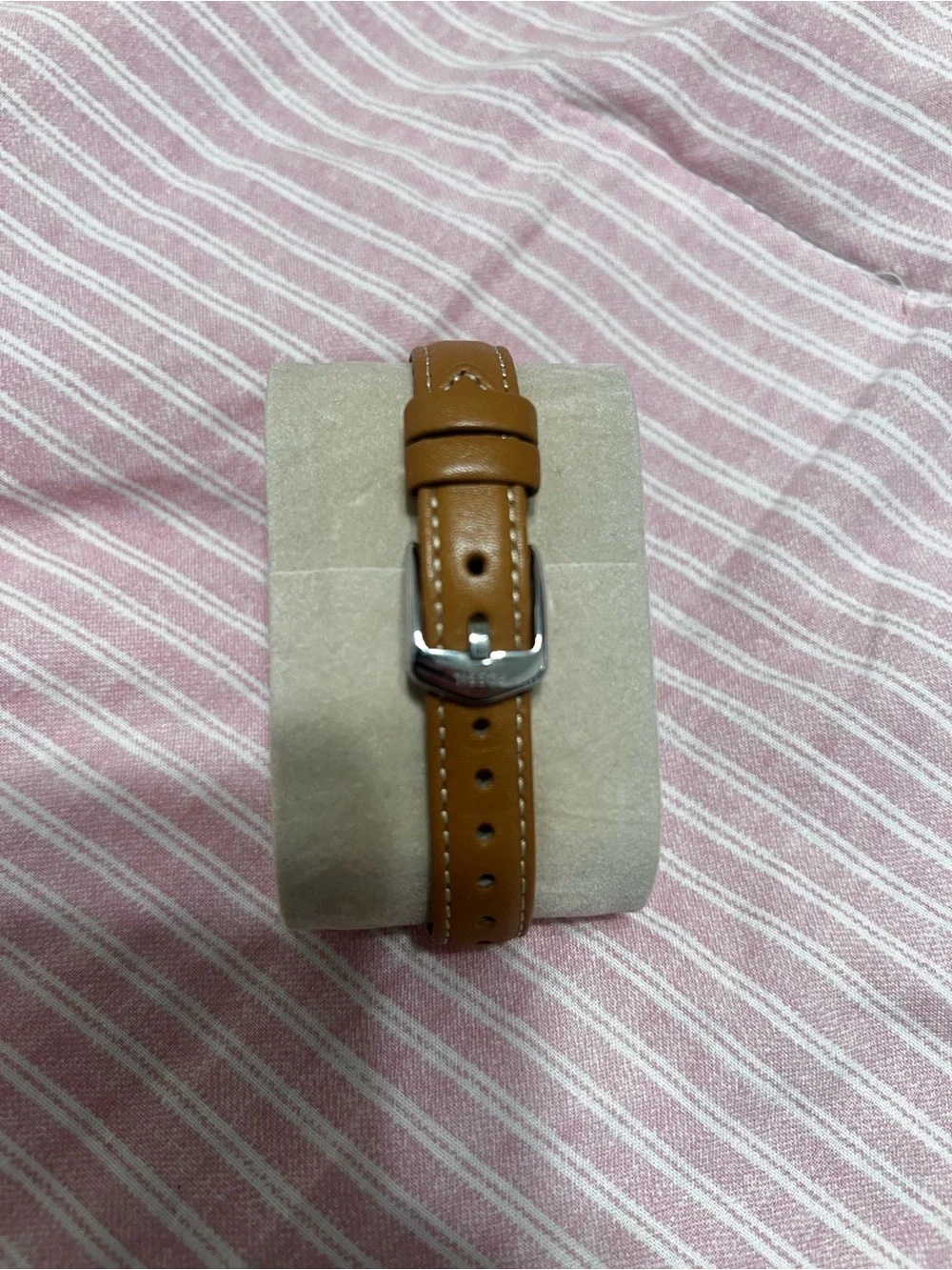 Fossil Women Navy Dial Watch with Tan Leather Strap